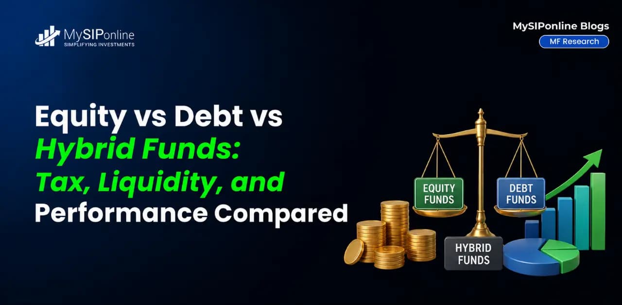 Comparison of equity mutual funds vs debt mutual funds vs hybrid mutual funds